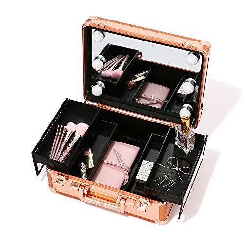 春夏新作モデル Francfranc フランフラン 公式 ヴァリーズ ハリウッドボックス Sサイズ コッパーメイクボックス 鏡付き Ledライ ドレッサー 鏡台 qhema Com