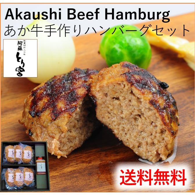 熊本 阿蘇 ギフト あか牛 ハンバーグ ６ケ入 とり宮 贈答用 箱付 冷凍 道の駅 阿蘇 ネットショップ 通販 Yahoo ショッピング