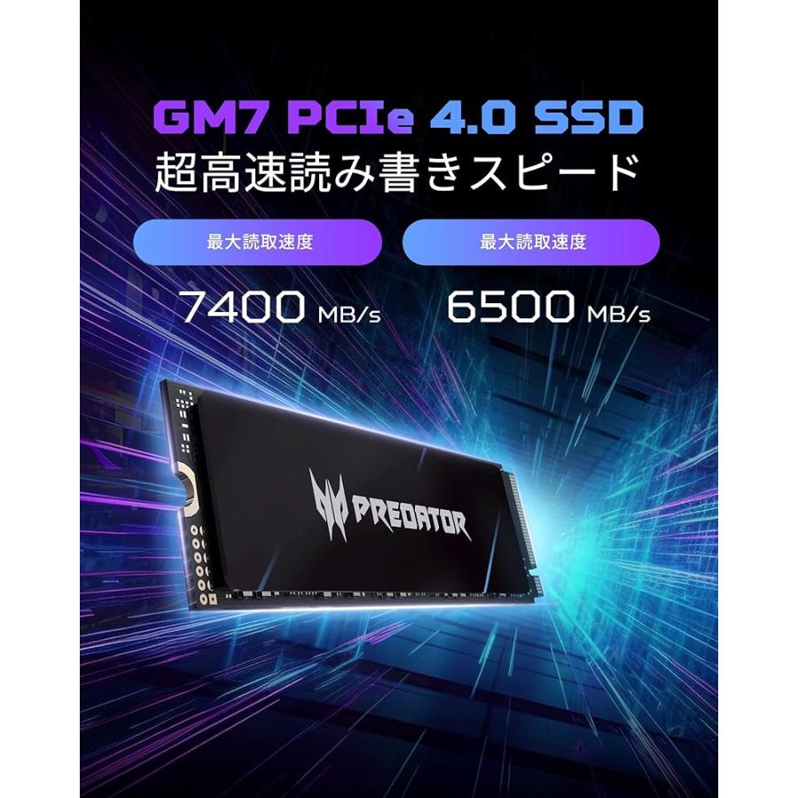 Acer Predator M.2 SSD 1TB GM7 NVMe2.0 2280 PCIe Gen4×4 超高速