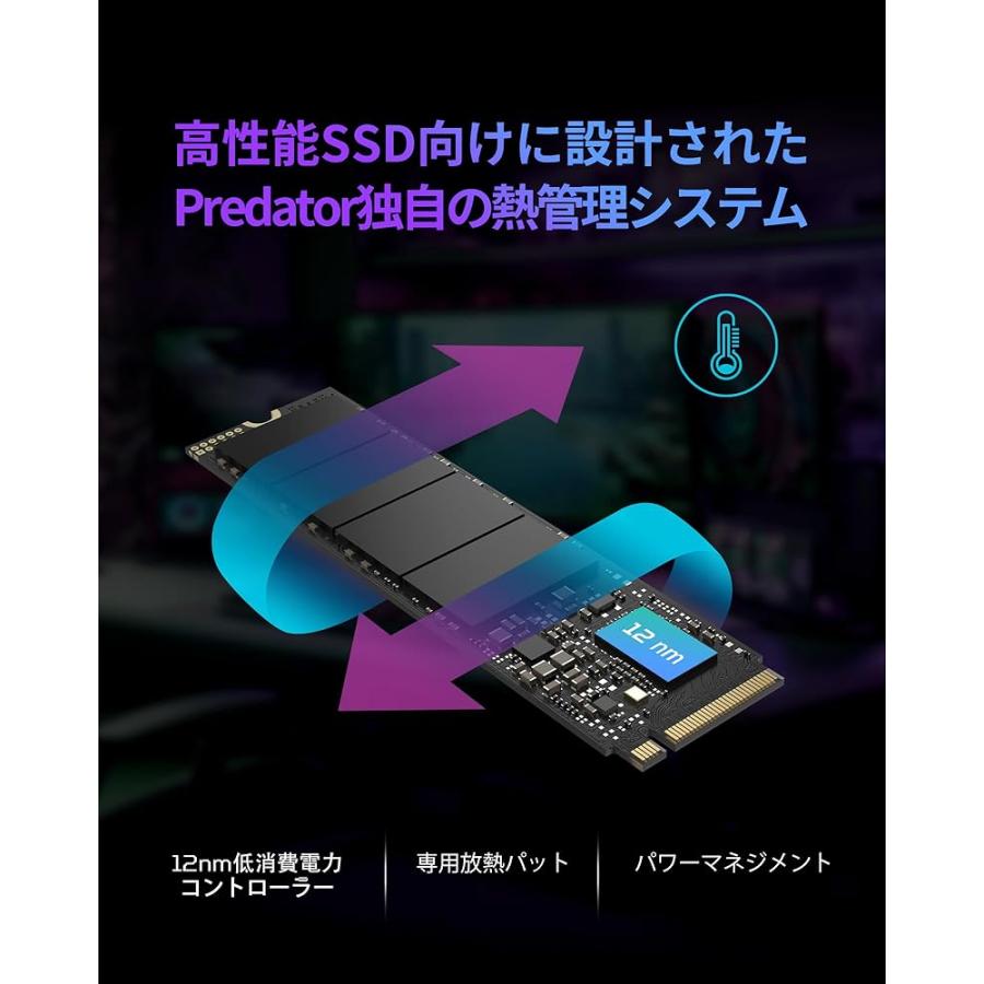 Acer Predator M.2 SSD 1TB GM7 NVMe2.0 2280 PCIe Gen4×4 超高速