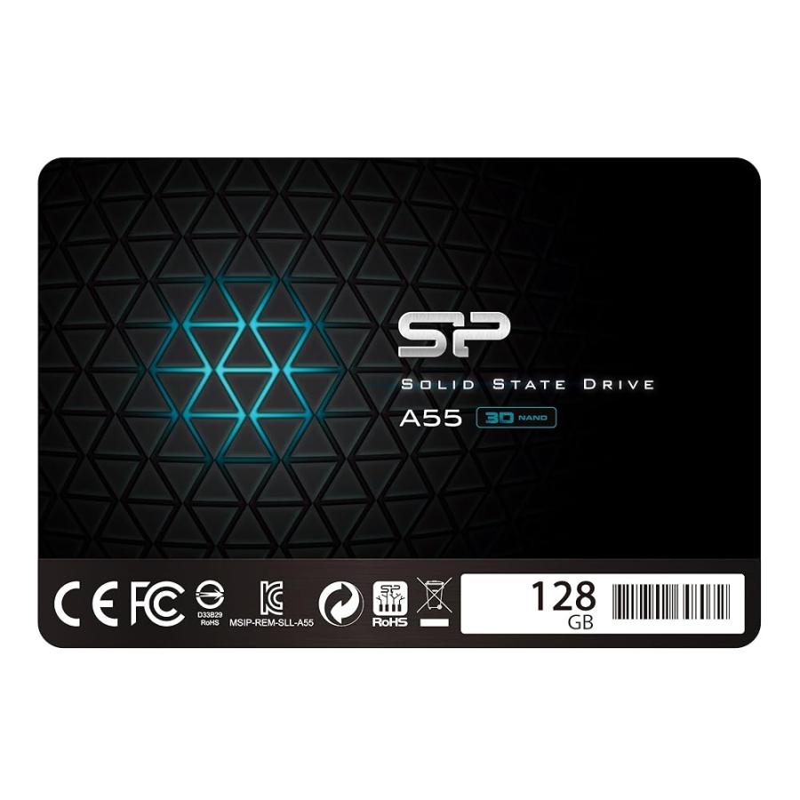 SP Silicon Power シリコンパワー SSD 128GB 3D NAND採用 SATA3 6Gb/s 2.5インチ 7mm 3年保証 A55シリーズ SP128GBSS3A55S25 | 