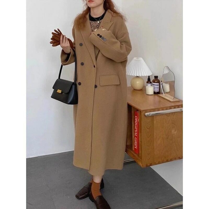 チェスターコート レディース ロングコート ロング丈 大きいサイズ 体型カバー ゆったり 厚手 シンプル オシャレ お出かけ 冬_13