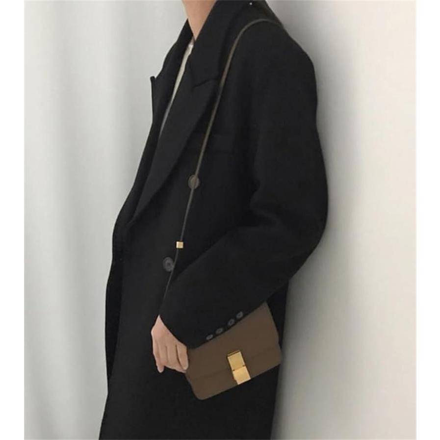 チェスターコート レディース ロングコート ロング丈 大きいサイズ 体型カバー ゆったり 厚手 シンプル オシャレ お出かけ 冬_4
