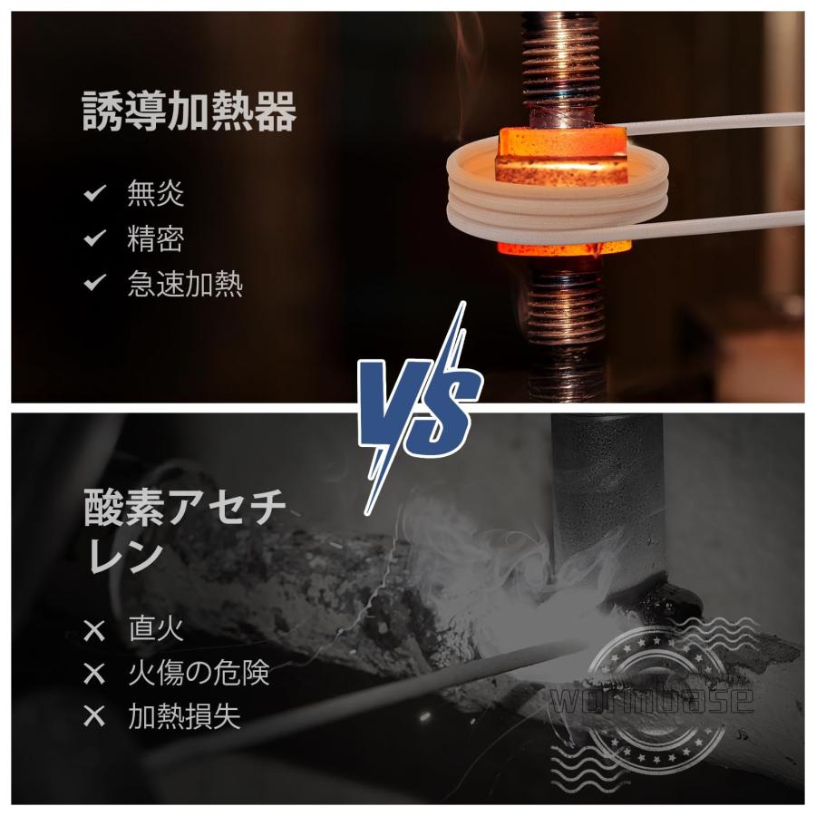 磁気誘導ヒーター 1400W錆びたナット取り外しツール 無炎加熱 8コイル付き ハンドヘルド型 110V |  | 02