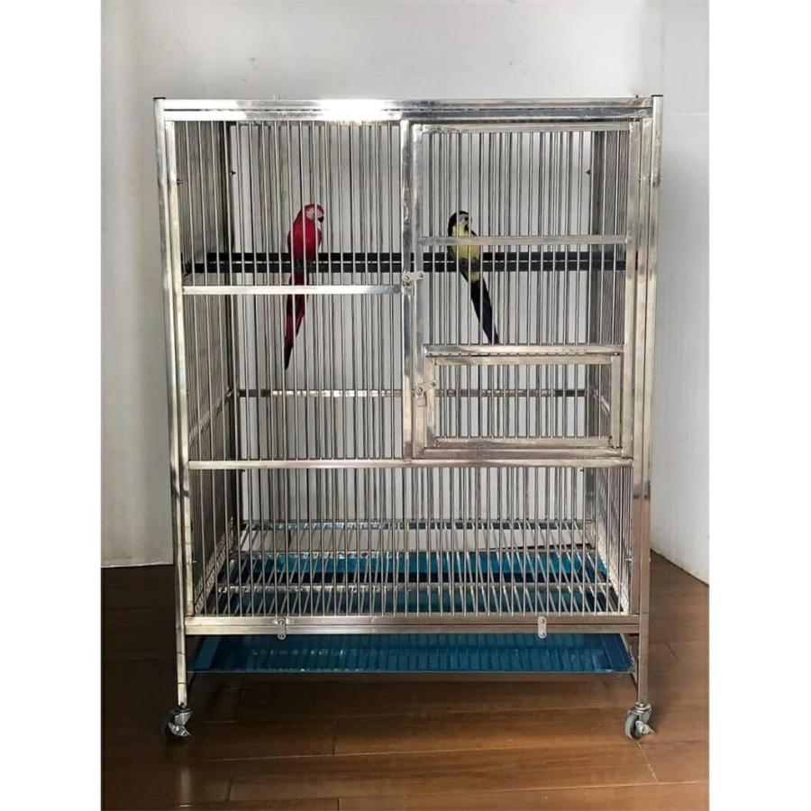 大型 鳥かご セキセイインコケージ 手乗りインコ ステンレス素材 ステンレススチールシャーシが付属 ステンレス製スタンディングスティック ユニバーサルホイー_9