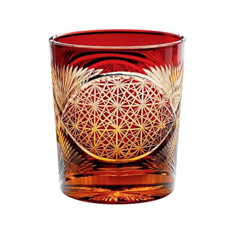 切子 菊柄?鳥羽 高級グラス 冷酒杯 手作りワインセット ロックグラス ビールウイスキーグラス 250ml (黒)_17