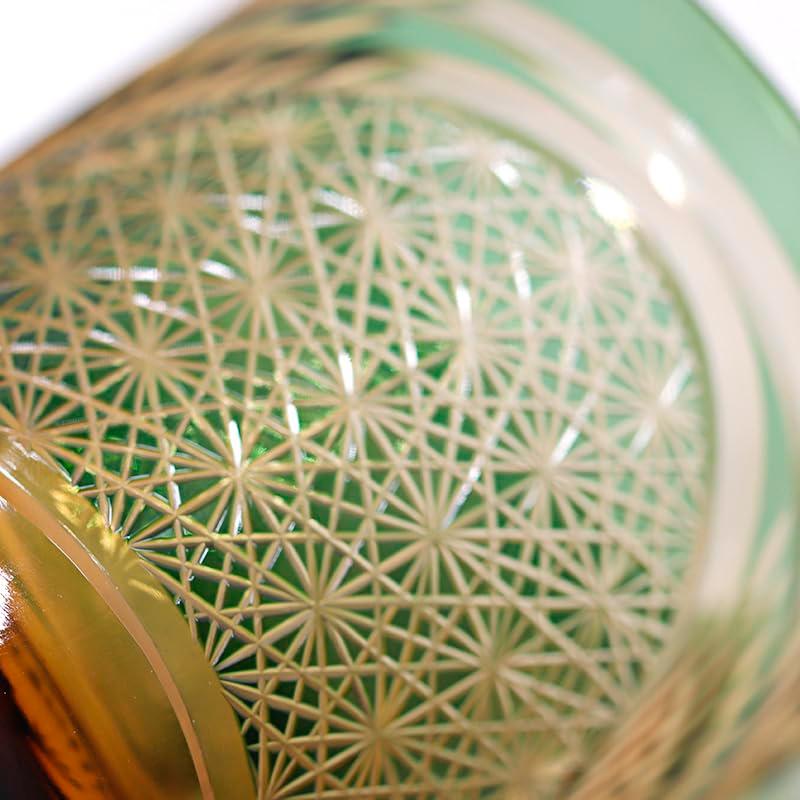 切子 菊柄?鳥羽 高級グラス 冷酒杯 手作りワインセット ロックグラス ビールウイスキーグラス 250ml (黒)_5