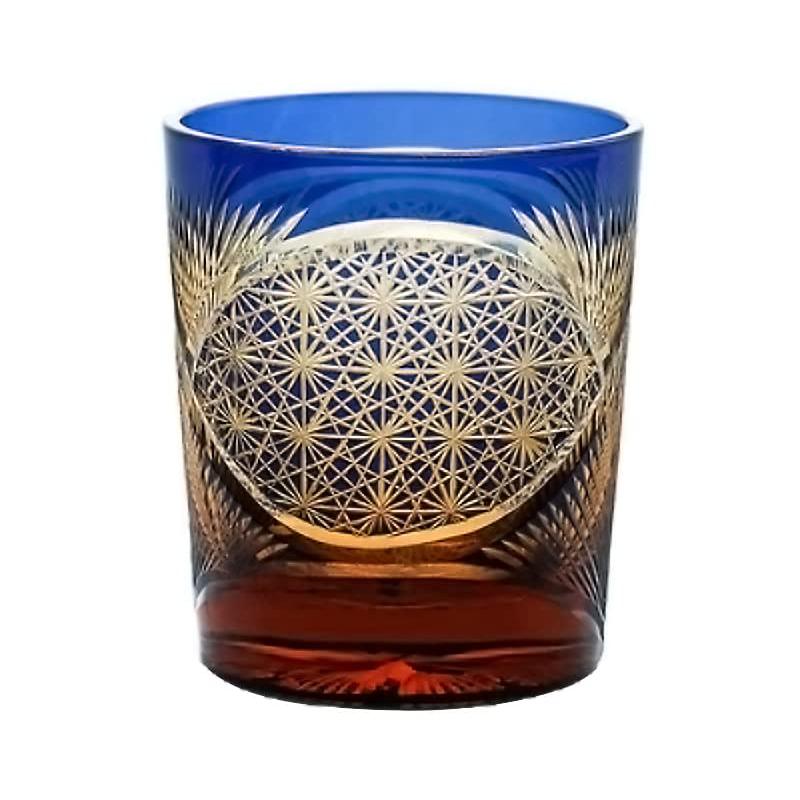 切子 菊柄?鳥羽 高級グラス 冷酒杯 手作りワインセット ロックグラス ビールウイスキーグラス 250ml (黒)_6