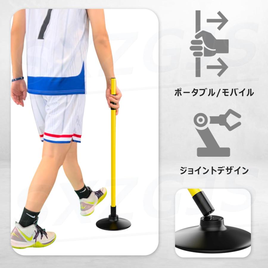 バスケ 練習 トレーニングポール 6PCS 障害物を避ける 伸縮ポール 自動リバウンド 自重あり タンブラー サッカー 練習 トレーニング グッズ アジリティ フレキハの画像