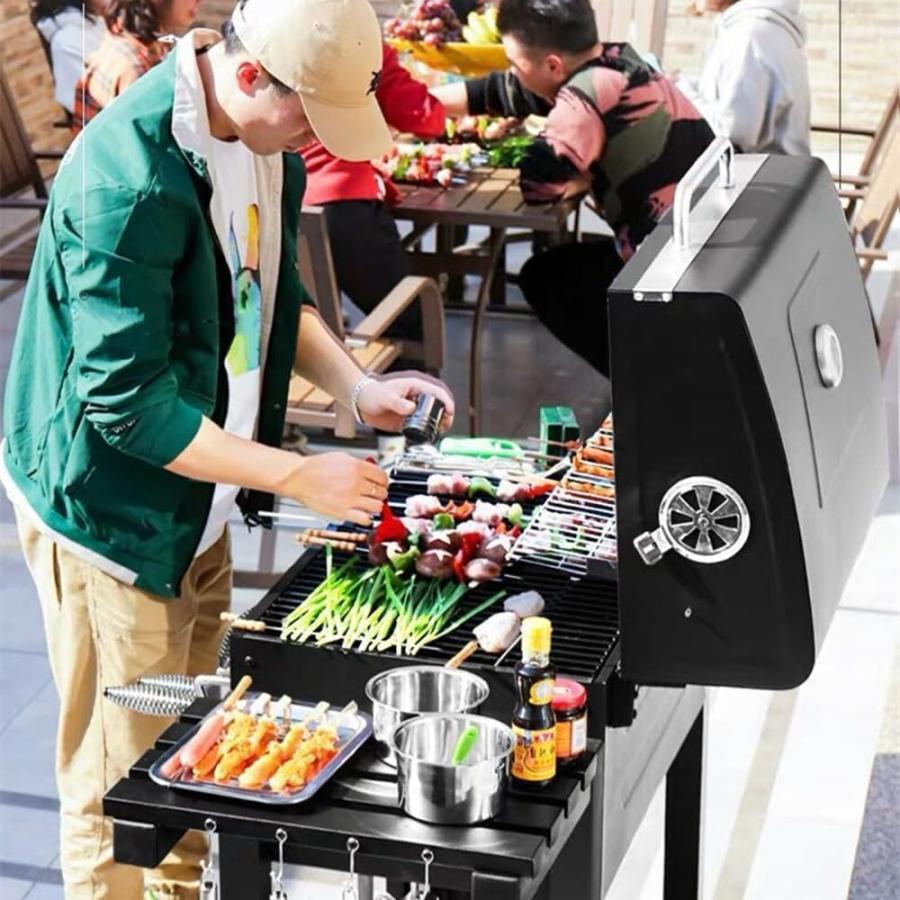 『ポイント3倍!9月限定!』大型バーベキューコンロ 炭火焼き 5〜10人用?焚き火台兼用ステンレス製 BBQグリル 屋外キャンプ用 家族/友人集まりに最適 煙対策 掃除の画像