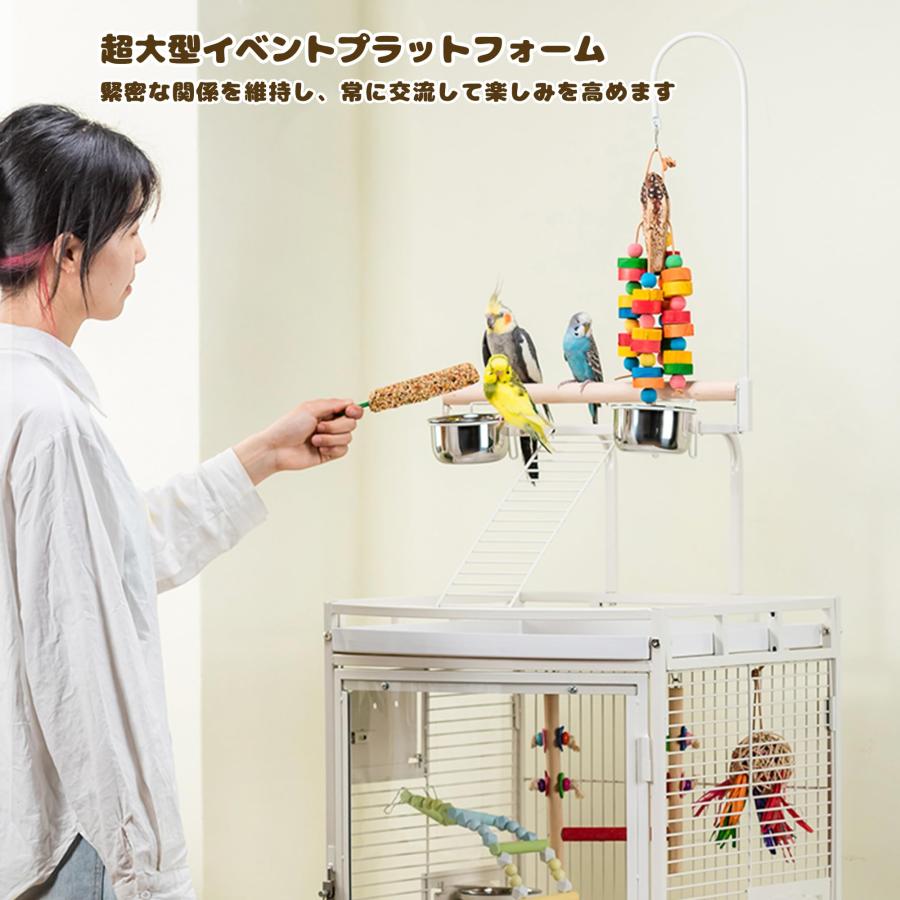 46*51*138CM特大サイズ鳥かご 鳥 ケージ前面には超透明な透明アクリルを使用(保護フィルム付き) トップはオーナーとのゼロ距離インタラクションを可能にします_11
