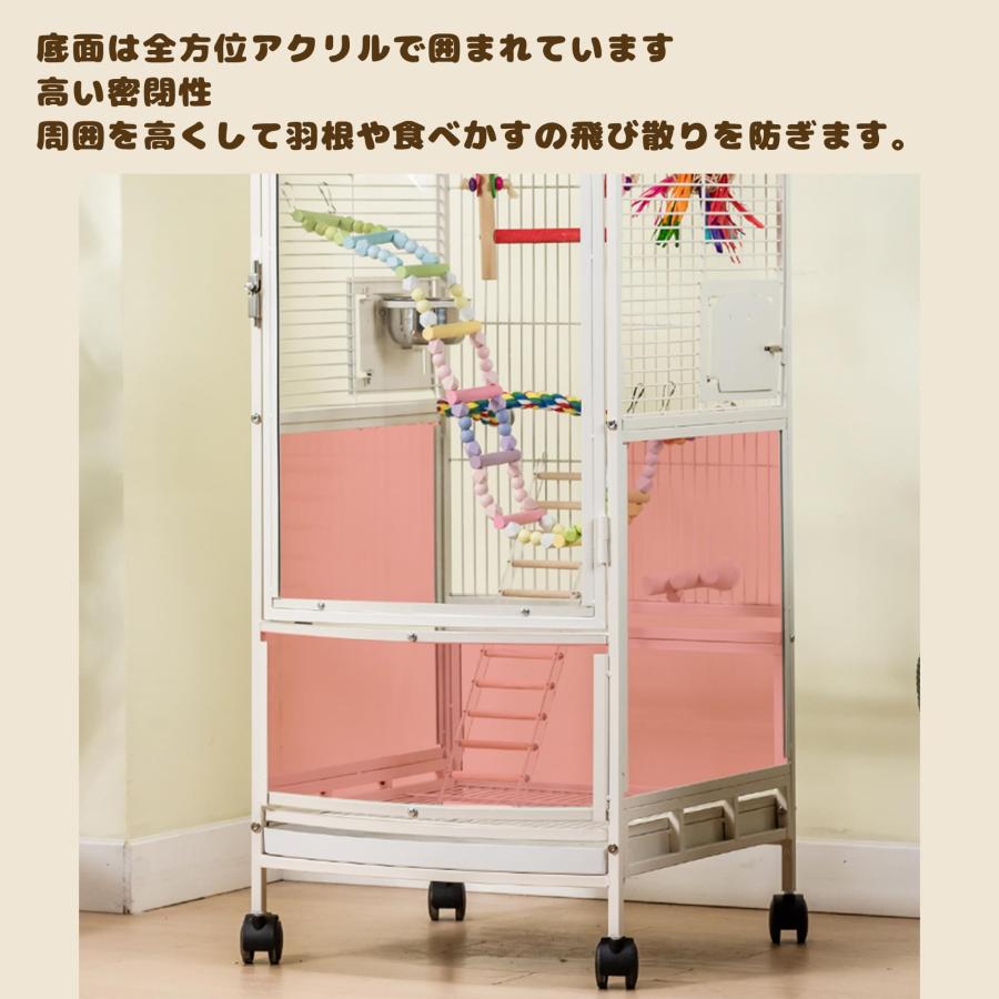 46*51*138CM特大サイズ鳥かご 鳥 ケージ前面には超透明な透明アクリルを使用(保護フィルム付き) トップはオーナーとのゼロ距離インタラクションを可能にします_12