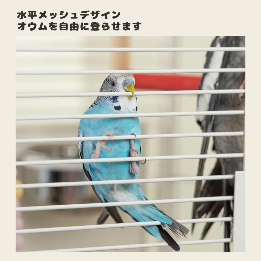 46*51*138CM特大サイズ鳥かご 鳥 ケージ前面には超透明な透明アクリルを使用(保護フィルム付き) トップはオーナーとのゼロ距離インタラクションを可能にします_5