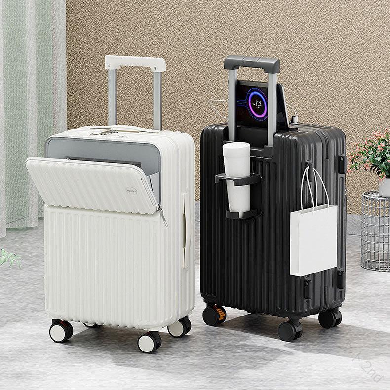 スーツケース ストッパー付き 機内持ち込み S M サイズ フロントオープン 軽い カップホルダー type-C USBポート付き 2泊3日 大きい 大容量 静音 丈夫 |  | 13