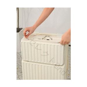 スーツケース ストッパー付き 機内持ち込み S M サイズ フロントオープン 軽い カップホルダー type-C USBポート付き 2泊3日 大きい 大容量 静音 丈夫 |  | 06