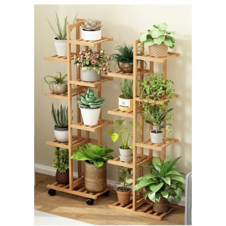 フラワースタンド 花台 プランタースタンド 3段 4段 5段 7段 竹製 ガーデニング 多肉植物スタンド キャスター付き 移動ラクラク 園芸ラック 観葉植物 多肉 |  | 12