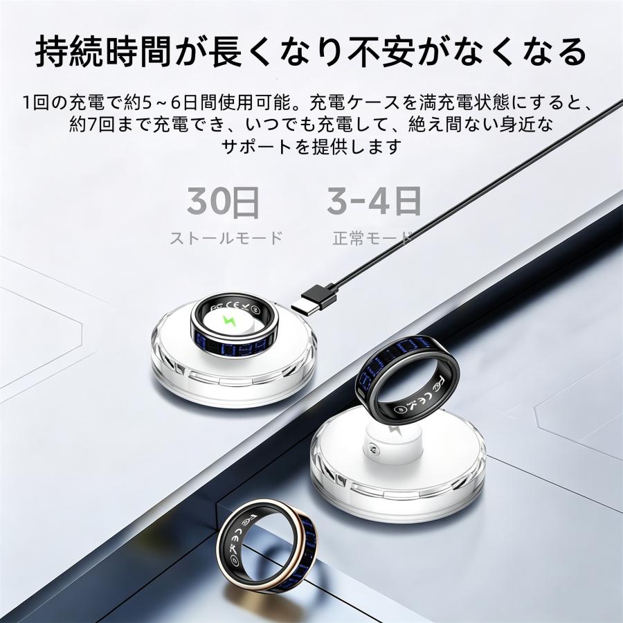 【ディスプレイ表示機能】スマートリング 健康管理 日本製センサー心拍数 血中酸素 睡眠 実用的 IP68M防水 Android/iPhone対応 全7サイズ プレゼント 敬老の日 |  | 13