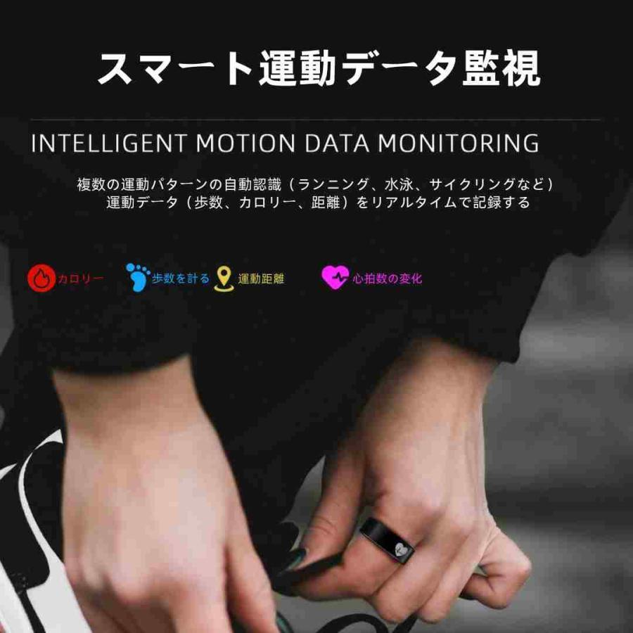 【割引セール】スマートリング 健康管理 日本製センサー心拍数 血圧 血中酸素 心電図 睡眠 実用的 5ATMM防水 Android/iPhone対応 全6サイズ プレゼント 敬老の日 |  | 05