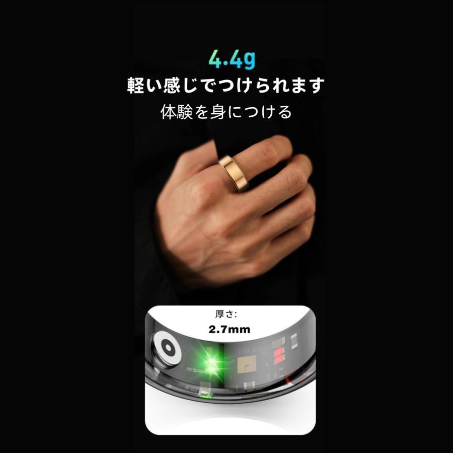 【割引セール】スマートリング 健康管理 日本製センサー心拍数 血中酸素 睡眠  実用的 IP68M防水 Android/iPhone対応 全4サイズ プレゼント 敬老の日 |  | 06