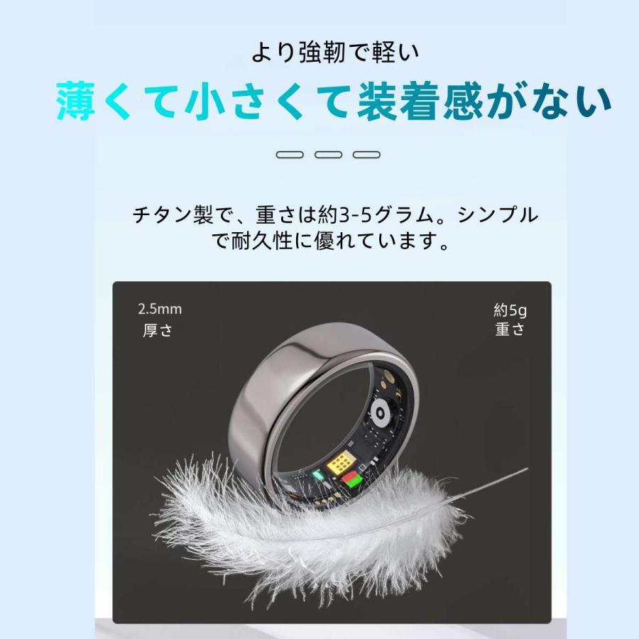 【割引セール】スマートリング 健康管理 日本製センサー心拍数 血中酸素 睡眠 血圧 実用的 IP68M防水 Android/iPhone対応 全6サイズ プレゼント 敬老の日 |  | 05