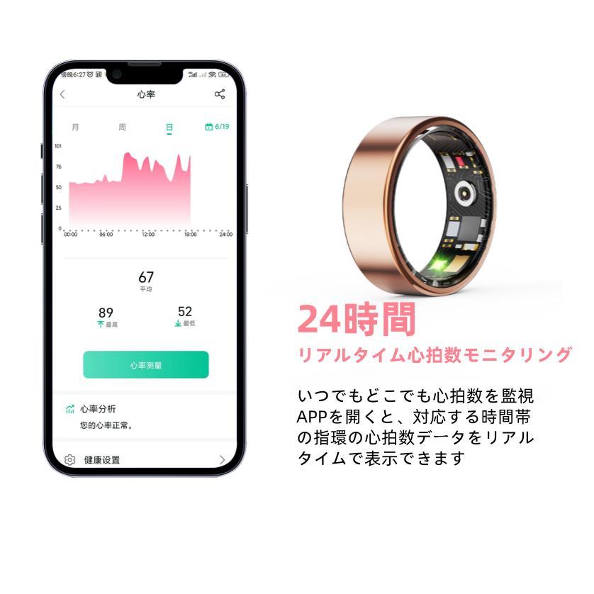 【割引セール】スマートリング 健康管理 日本製センサー心拍数 血中酸素 睡眠 実用的 IP68M防水 Android/iPhone対応 全6サイズ プレゼント 敬老の日 |  | 11