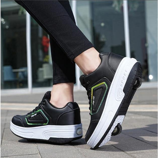 ローラーシューズ 2輪式 ローラースケート スポーツ用 男女兼用 スニーカー スポーツシューズ 前輪取外し可能後輪ワンボタン収納式 女の子 男の子 子供用運動靴 |  | 04