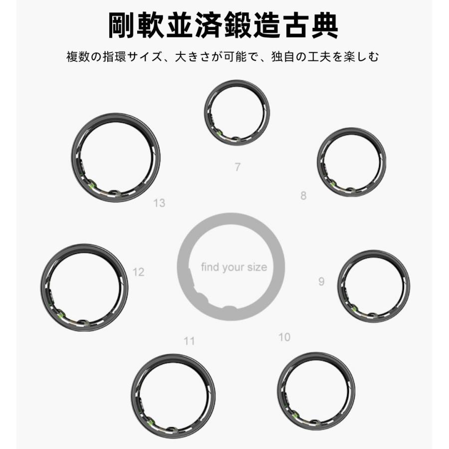 【割引セール】スマートリング 健康管理 日本製センサー心拍数 血中酸素 睡眠 実用的 IP68M防水 Android/iPhone対応 全5サイズ プレゼント 敬老の日 |  | 19