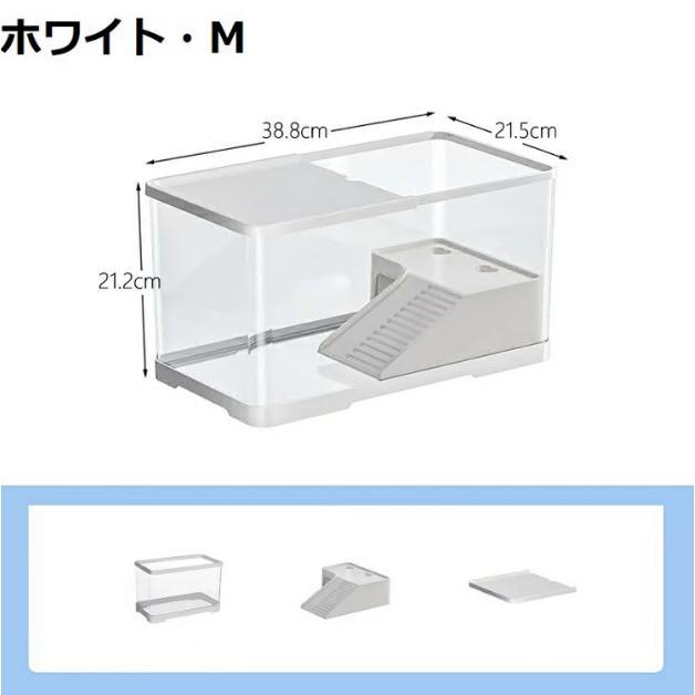 亀の飼育ケース 亀 水槽 大きい カメ用水槽 初心者セット 蓋付き 収納機能 水交換超簡単 餌やりが便利 透明 軽量 両生飼育箱 亀ケージ 脱出防止 亀の楽園 |  | 10