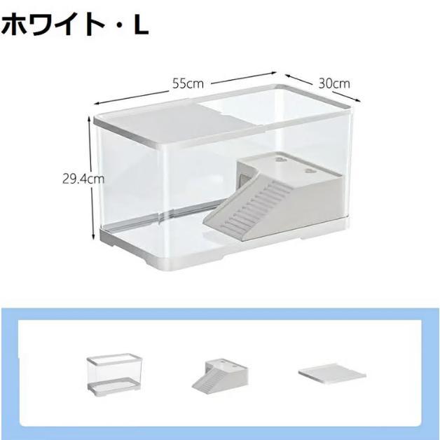 亀の飼育ケース 亀 水槽 大きい カメ用水槽 初心者セット 蓋付き 収納機能 水交換超簡単 餌やりが便利 透明 軽量 両生飼育箱 亀ケージ 脱出防止 亀の楽園 |  | 13