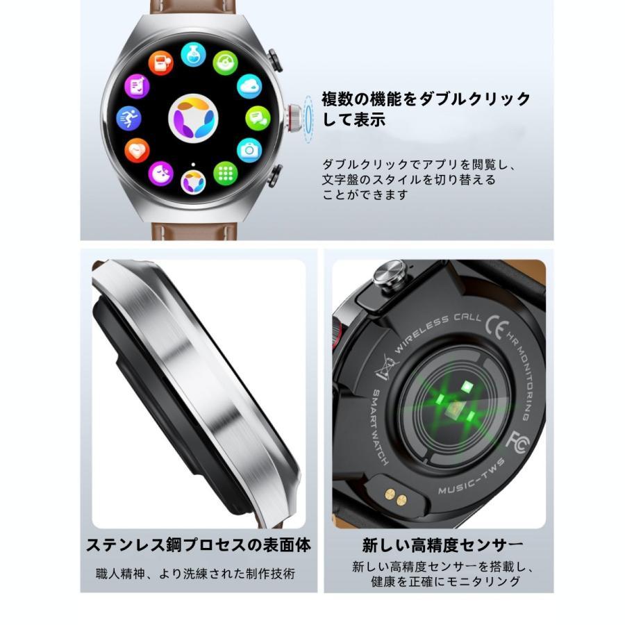 【TWS BLEヘッドセット】スマートウォッチ 日本製センサー 通話機能 血圧 血中酸素 心拍数 健康測定メンズ レディース 大画面 高精度 検測 防水 敬老の日 日本語 |  | 06