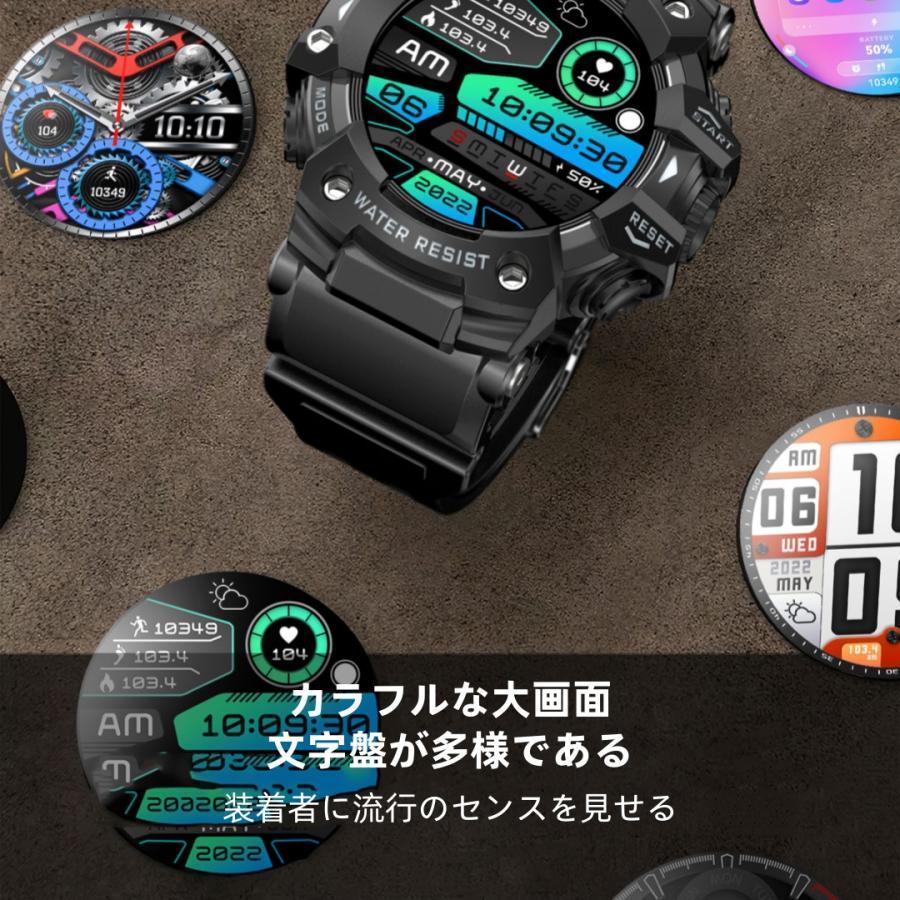 【アウトドアスタイル】スマートウォッチ 日本製センサー 懐中電灯 血圧 IP68防水 心拍数 健康測定メンズ レディース 大画面 高精度 コンパス 敬老の日 日本語_18