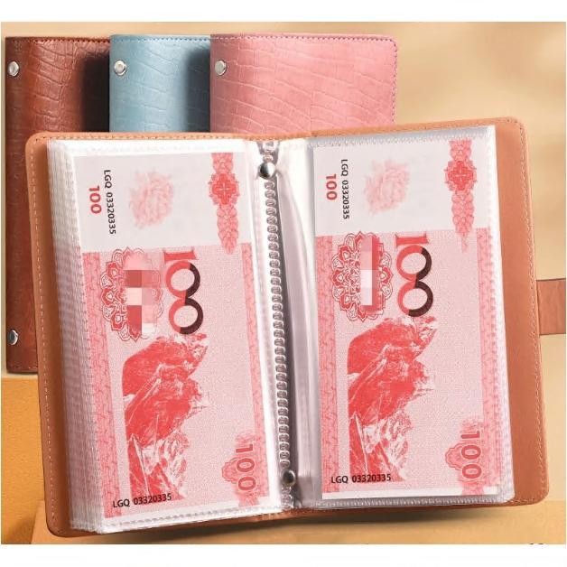 貯金ファイル 貯金箱 大容量 貯金封筒 お札 ロック付き 保管 貴重品 安全 100枚収納可能 6color お金仕分け お金の保管小冊子 お金を貯める本 札入れ |  | 04
