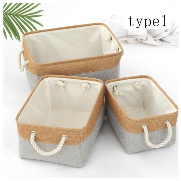 収納ボックス 収納バスケット 折りたたみ 3サイズ 全9色 大容量 収納ケース おしゃれ 天然綿麻 クローゼット収納箱 引き出し 取っ手付き 収納ボックス 服 |  | 06
