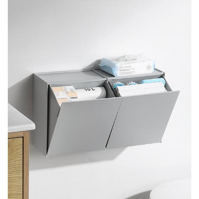 壁掛け 収納ボックス 玄関 小物入れ ゴミ箱 小さい 蓋付き 壁面収納 フラップ式 玄関 キッチン 小物入れ ホワイト グレー おしゃれ シンプル |  | 04