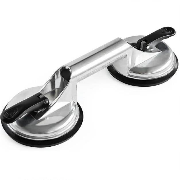 バキュームリフター ガラス吸盤 強力 サクションリフター ダブルサクションカップ アルミ合金 サクションバキュームカップ ワンタッチ吸盤式 ガラス 金属板 | 