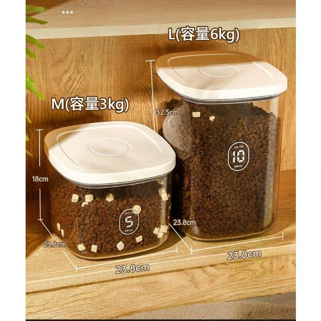 ペットフード ストッカー 真空 自動排気 ペットフード 収納バケツ 犬餌 猫餌 保存容器 真空ストッカー ワンタッチで制御 ドライフードストッカー ペットフード |  | 05