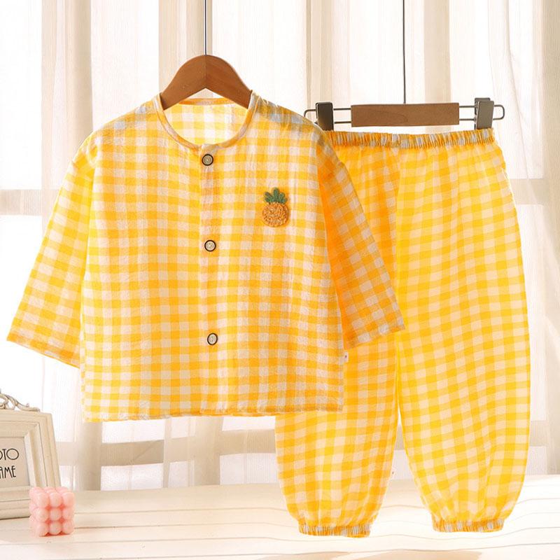 パジャマ キッズ 子供 ジュニア 女の子 男の子 長袖 長ズボン 前開き 上下セット ゆったり 男女兼用 可愛い ナイトウェア ルームウェア 部屋着 春 夏 秋 冬服 80 |  | 14