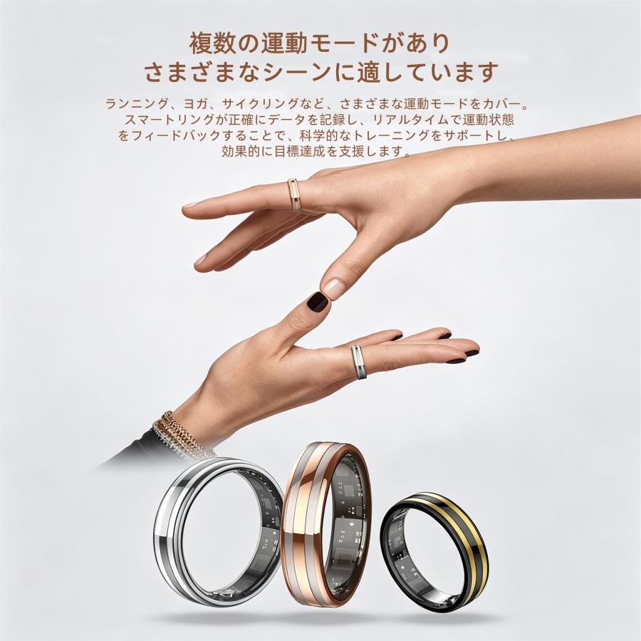 【敬老の日】スマートリング 健康管理 日本製センサー心拍数 血中酸素 睡眠 実用的 IP68M防水 Android/iPhone対応 全7サイズ プレゼント 敬老の日 |  | 15