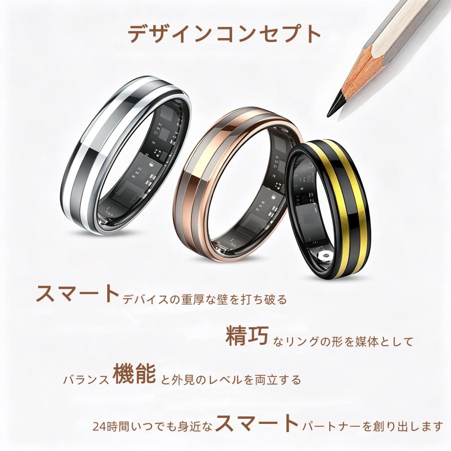 【敬老の日】スマートリング 健康管理 日本製センサー心拍数 血中酸素 睡眠 実用的 IP68M防水 Android/iPhone対応 全7サイズ プレゼント 敬老の日 |  | 19