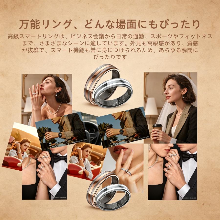 【敬老の日】スマートリング 健康管理 日本製センサー心拍数 血中酸素 睡眠 実用的 IP68M防水 Android/iPhone対応 全7サイズ プレゼント 敬老の日 |  | 08