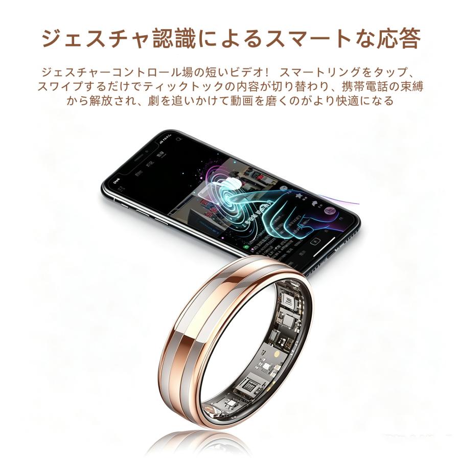 【敬老の日】スマートリング 健康管理 日本製センサー心拍数 血中酸素 睡眠 実用的 IP68M防水 Android/iPhone対応 全7サイズ プレゼント 敬老の日 |  | 09