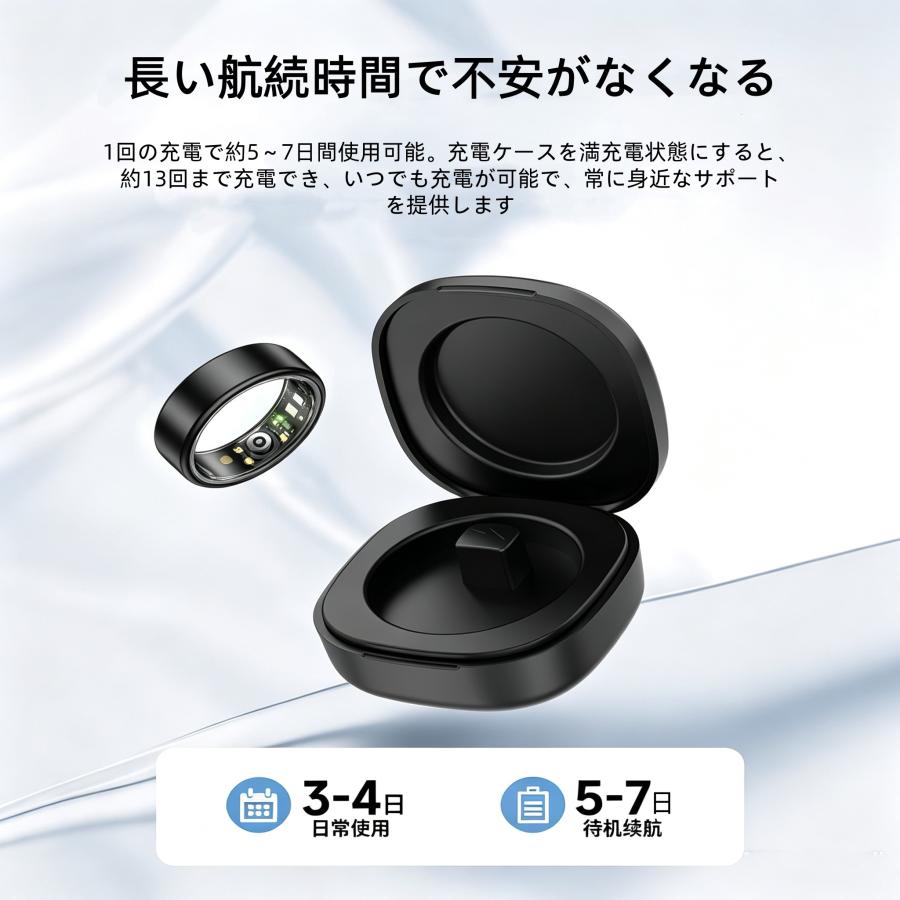 【敬老の日】スマートリング 健康管理 日本製センサー心拍数 血中酸素 睡眠 実用的 IP68M防水 Android/iPhone対応 全8サイズ プレゼント 敬老の日 |  | 18