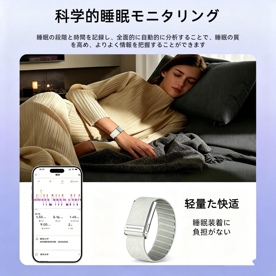 スマートバンド スマートウォッチ スクリーンレス ECG心電図 HRV 血圧測定 血中酸素濃度 体温 女性生理管理 睡眠モニタリング 心拍数 運動モード 爆買 |  | 08