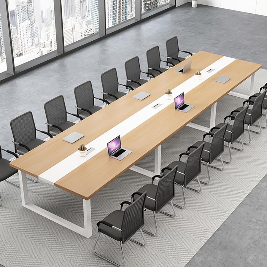業務用 オフィスデスク 企業向け 長方形テーブル 大きい オフィスデスク 会議用テーブル 傷や摩耗に強いテーブルトップ 高い耐荷重性 大人数会議対応 | 