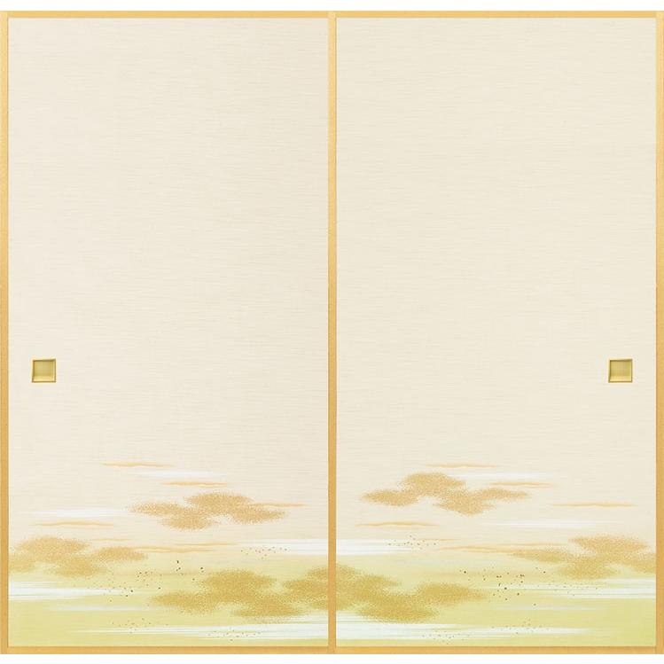 nis-821(2枚柄) 織物(糸入り)ふすま紙,襖紙 白・ホワイト系地 緑