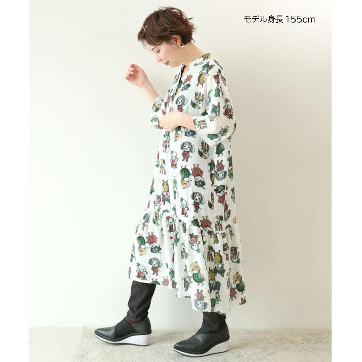 ScoLar（スカラー） 総柄 シャツワンピース ワンピース スカート