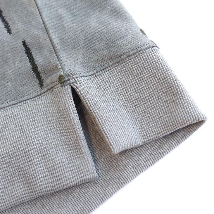 MMMM エムエムエムエム フレンチテリーダメージパーカー 裏毛 フード付き ラグランスリーブ メッシュ グラデーション タイダイ柄 かっこいい おしゃれ 個性的 | MMMM | 06