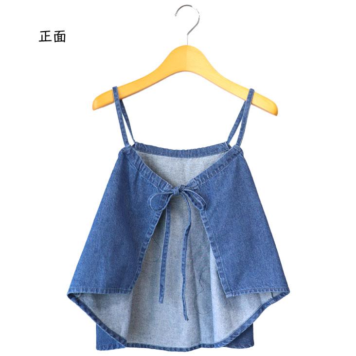 ScoLar（スカラー） 花アップリケデニムビスチェ リメイク風 パッチ