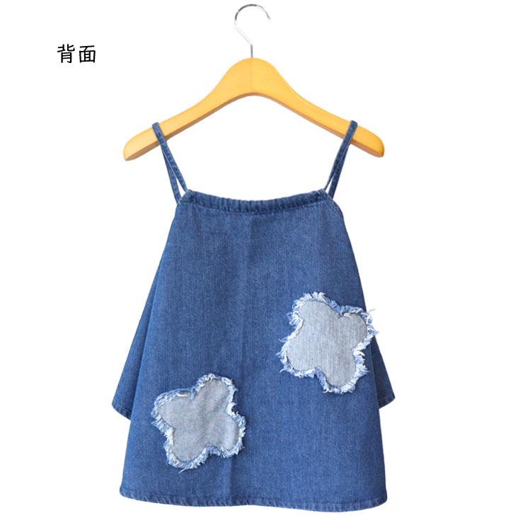 ScoLar（スカラー） 花アップリケデニムビスチェ リメイク風 パッチ