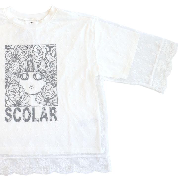 ScoLar（スカラー） スカラーちゃんレース重ねプルオーバー シアー